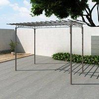 Berkfield Home Rose Arch Garden Arbor Steel Garden Decoration in Silver