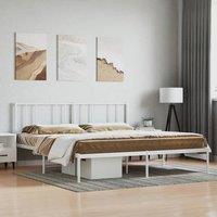 Berkfield Home Metal Bed Frame with Headboard White 183x213 cm