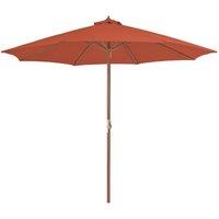 Berkfield Home Outdoor Parasol with Wooden Pole 300 cm Terracotta in Brown