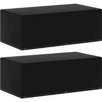 Berkfield Home Garden Furniture Covers 2 pcs 6 Eyelets for Gas BBQs 170x90x60 cm in Black | Size: 170 x 90 x 60 cm