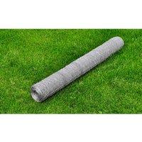 Berkfield Home Chicken Wire Fence Galvanised Steel 25x0.75 m Silver