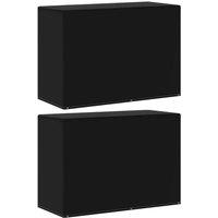 Berkfield Home Garden Furniture Covers 2 pcs 6 Eyelets for Gas BBQs 180x80x125 cm in Black | Size: 180 x 80 x 125 cm