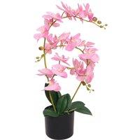 Berkfield Home Artificial Orchid Plant with Pot 65 cm Pink