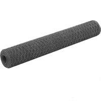Berkfield Home Chicken Wire Fence Steel with PVC Coating 25x1 m Grey