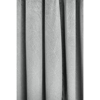 New Edge Blinds Deco Lined Eyelet Geometric Curtains in Grey | Size: 168 cm width x 137 cm drop