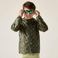 Regatta Printed Lever Waterproof Shell Jacket in Dark Olive | Size: 15-16 Years