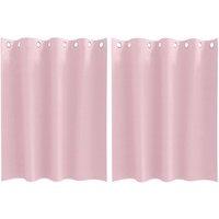 Berkfield Home Curtains with Curtains 2 pcs Baby pink 140 x 140 cm Polyester