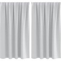 Berkfield Home Curtains with Curtains 2 pcs Pale grey 140 x 140 cm Polyester in Light Grey