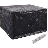 Berkfield Home Garden Furniture Covers 2 pcs 8 Eyelets 135x135x90 cm in Black | Size: 135 x 135 x 90 cm