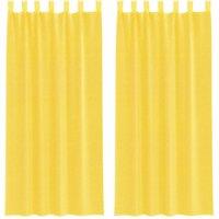 Berkfield Home Voile Curtains with Loops 2 pcs Yellow 140x245 cm