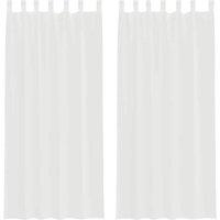 Berkfield Home Voile Curtains with Loops 2 pcs White 140x225 cm