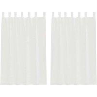 Berkfield Home Voile Curtains with Loops 2 pcs White 140x175 cm