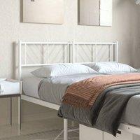 Berkfield Home Metal Headboard White 135 cm