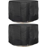 Berkfield Home Garden Furniture Covers 2 pcs 6 Eyelets 125x75 cm Round in Black | Size: 125x75 cm