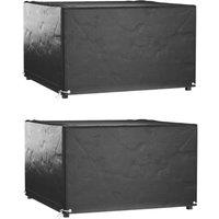Berkfield Home Garden Furniture Covers 2 pcs 8 Eyelets 132x132x80 cm Square in Black | Size: 132 x 132 x 80 cm