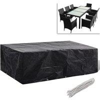 Berkfield Home Garden Furniture Cover 8 Person Poly Rattan Set 10 Eyelets 300x140cm in Black | Size: 300x140 cm