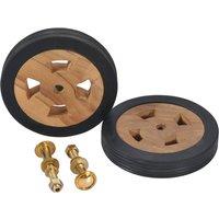 Berkfield Home Sunlounger Spare Wheels 2 pcs Solid Teak Wood in Brown