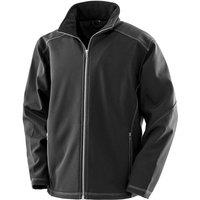WORK-GUARD by Result Men's Treble Stitch Soft Shell Jacket in Black | Size: Medium