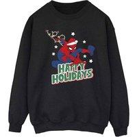 Spider-Man Men's Happy Holidays Sweatshirt in Black | Size: XL