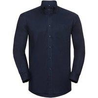 Russell Men's Oxford Easy-Care Long-Sleeved Shirt in Navy | Size: 16.5 in