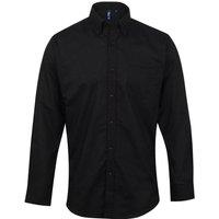 Premier Men's Signature Oxford Long-Sleeved Shirt in Black | Size: 16.5 in