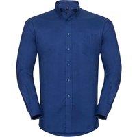 Russell Men's Oxford Easy-Care Long-Sleeved Shirt in Dark Blue | Size: 19 inches