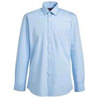 Brook Taverner Men's Rapino Poplin Long-Sleeved Formal Shirt in Blue | Size: 16.5 in