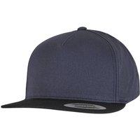 Yupoong Men's Flexfit Plain Classic 5 Panel Snapback Cap in Navy