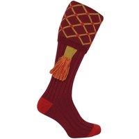Jack Pyke Men's Diamond Shooting Socks with Garters in Burgundy | Size: 8-11
