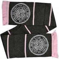 Celtic FC Men's Crest Double Sided Scarf in Dark Grey