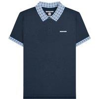 Lambretta Men's Gingham Collar Big & Tall Polo Shirt in Navy | Size: 2XL