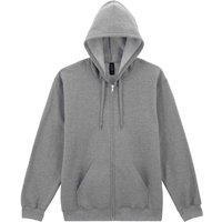 Gildan Men's Fleece Midweight Full Zip Hoodie in Grey | Size: Medium