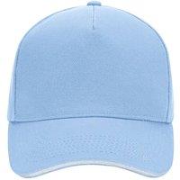 Beechfield Men's Ultimate 5 Panel Sandwich Peak Baseball Cap in Mid Blue