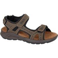 Roamers Men's Leather Touch Fastening Sports Sandals in Brown | Size: 8