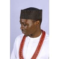 JTAPHRIQUE Men's Authentic Nigerian Men's Kufi Cap in Black | Size: 23 inches