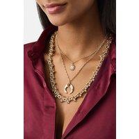 Accessorize Women's 2-Pack Horseshoe Pendant Layered Necklaces in Gold