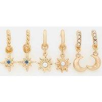 Accessorize Women's 3-Pack Celestial Charm Huggie Hoop Earrings