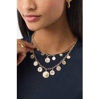 Accessorize Women's 2-Pack Coin Charm Necklaces in Gold