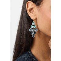 Accessorize Women's Ombr Cascading Gemstone Drop Earrings in Blue