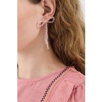 Accessorize Women's Beaded Bow Drop Earrings in Pink