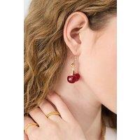 Accessorize Women's Cherry Resin Drop Earrings in Red
