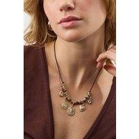 Accessorize Women's Celestial Charm Cord Necklace in Brown