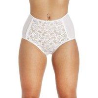 Camille Women's Three Pack Lace Front Full Briefs in White | Size: 14