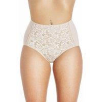 Camille Women's Three Pack Lace Front Full Briefs in Beige | Size: 16