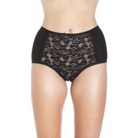 Camille Women's Three Pack Lace Front Full Briefs in Black | Size: 16