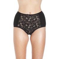 Camille Women's Three Pack Lace Front Full Briefs in Black | Size: 18