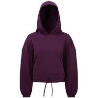 TriDri Women's Cropped Oversize Hoodie in Plum | Size: 2XS