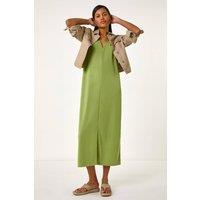 Roman Women's Soft Pique Stretch Midi Dress in Green | Size: 20