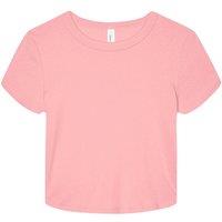 Bella + Canvas Women's Micro-Rib Cropped T-Shirt in Baby Pink | Size: 2XL