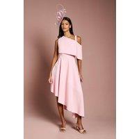 Coast Women's Petite Asymetric Crepe Midi Dress in Blush | Size: 6
